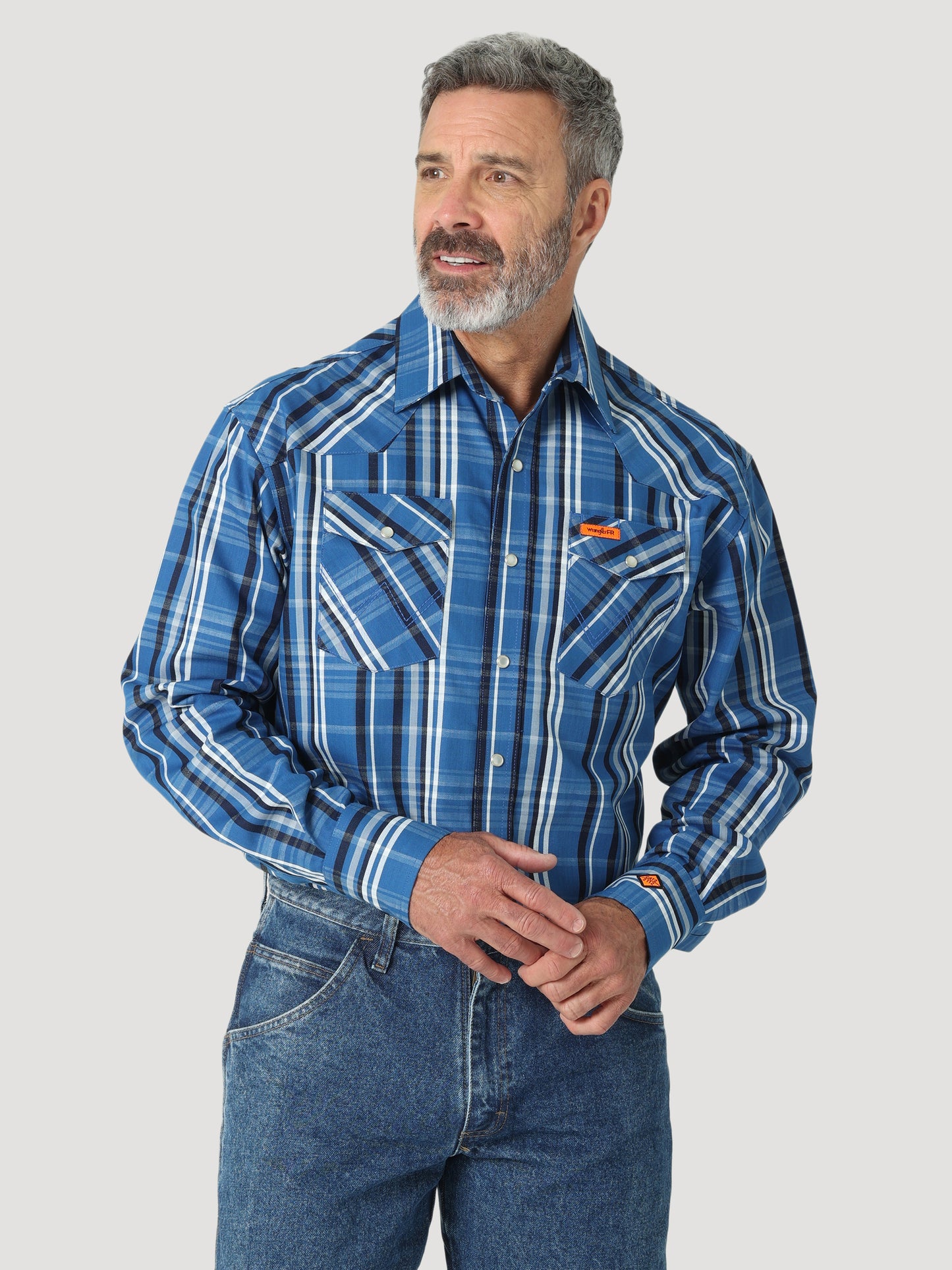 Wrangler® FR Western Snap Shirt - Indigo Blue 112319161
