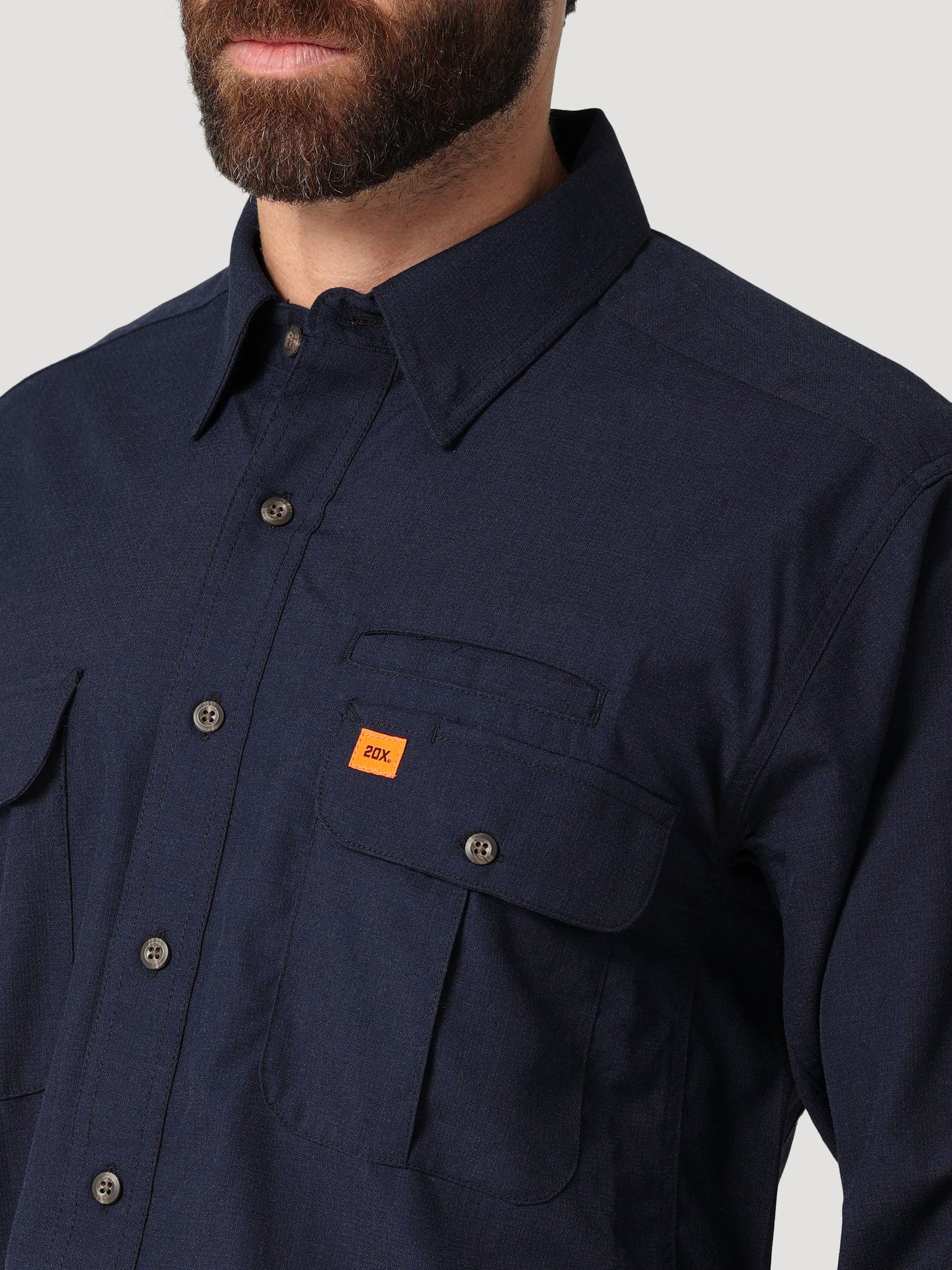 Wrangler® FR Vented Work Shirt - Navy 112319170