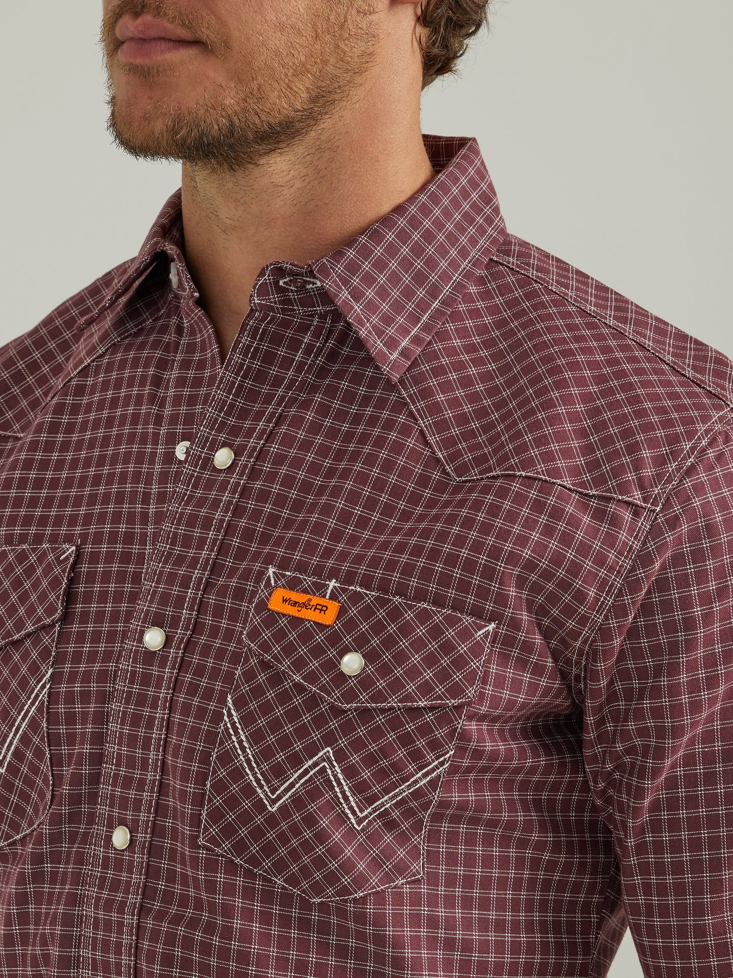 Wrangler® FR Flame Resistant Long Sleeve Work Shirt - Burgundy 112337357