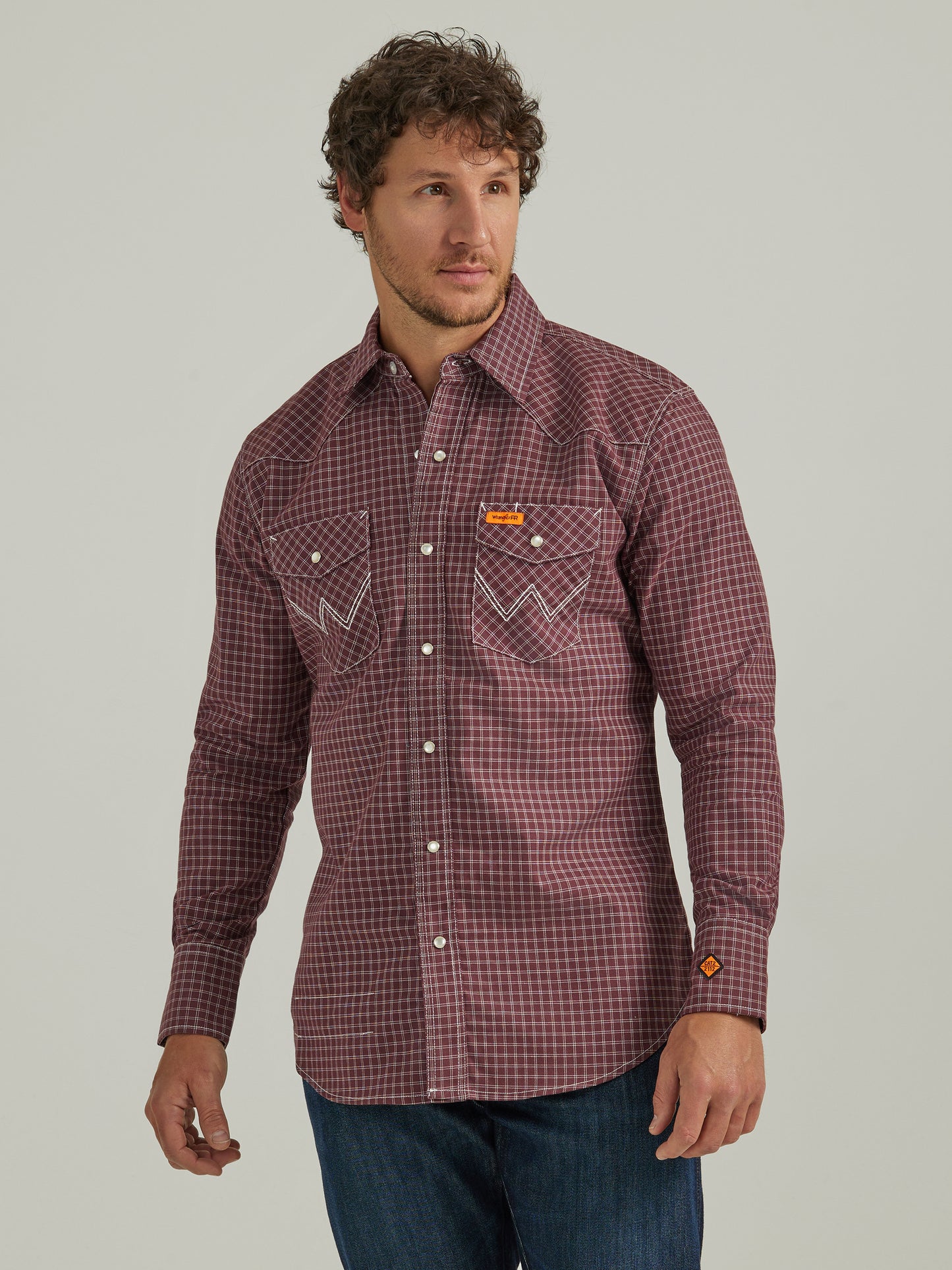 Wrangler® FR Flame Resistant Long Sleeve Work Shirt - Burgundy 112337357