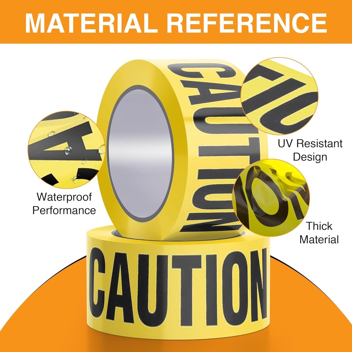 Premium Yellow Caution Tape Roll - 3 Inch X 1000 Feet X 2mil thickness