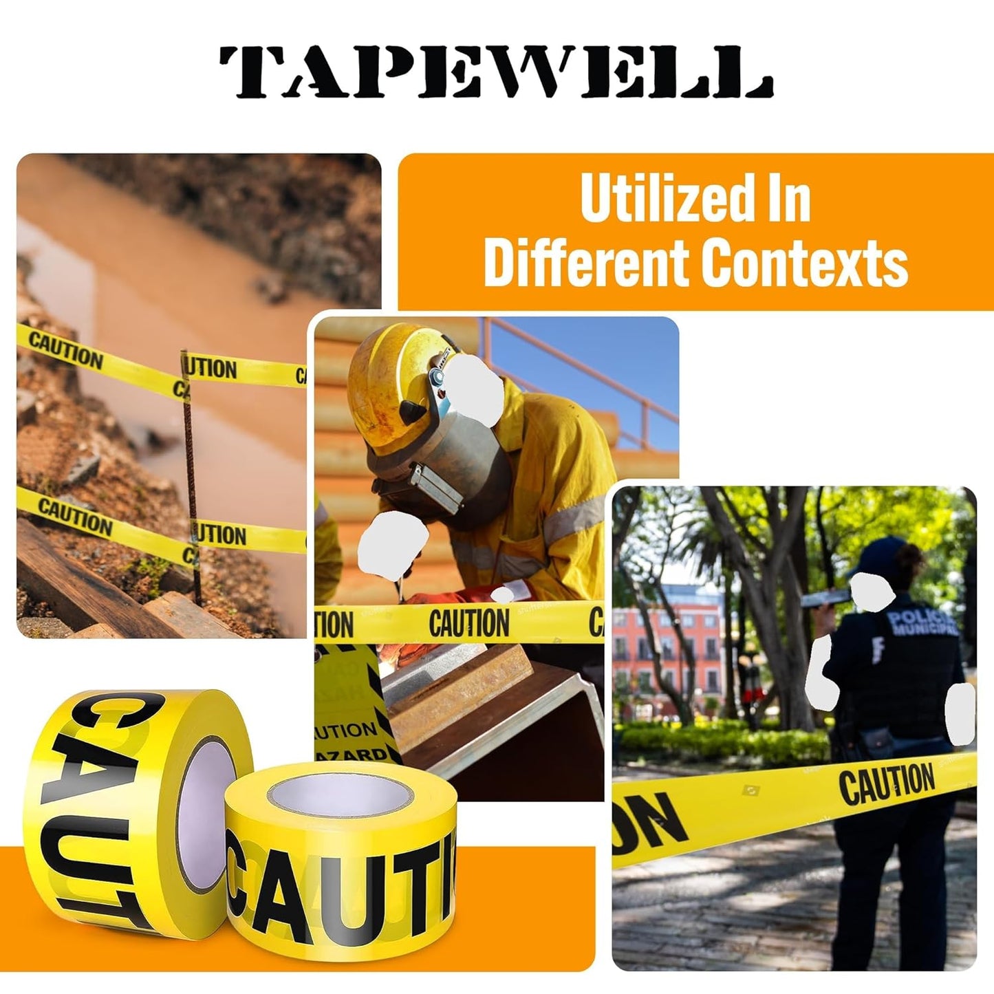 Premium Yellow Caution Tape Roll - 3 Inch X 1000 Feet X 2mil thickness