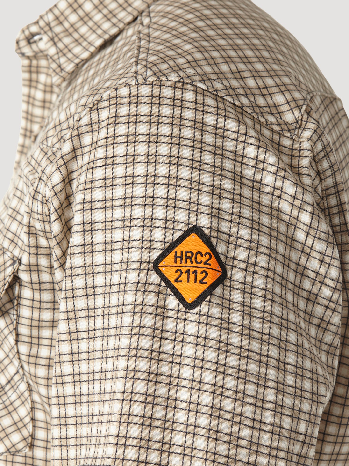 Wrangler® FR Flame Resistant Lightweight Work Shirt - Khaki/White Plaid FR124MM