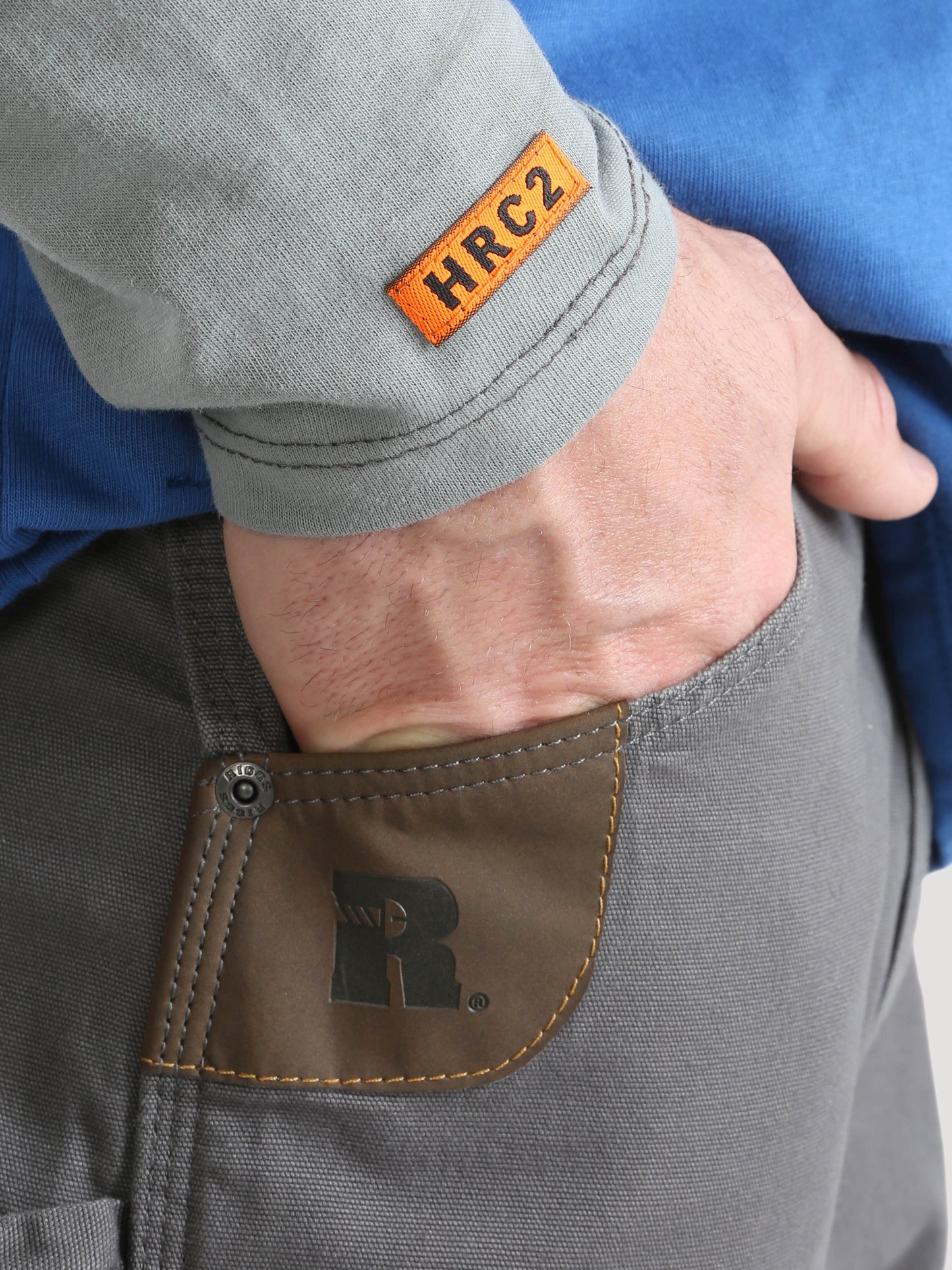 Wrangler® FR Flame Resistant Knit Baseball Henley - Blue FR161BL