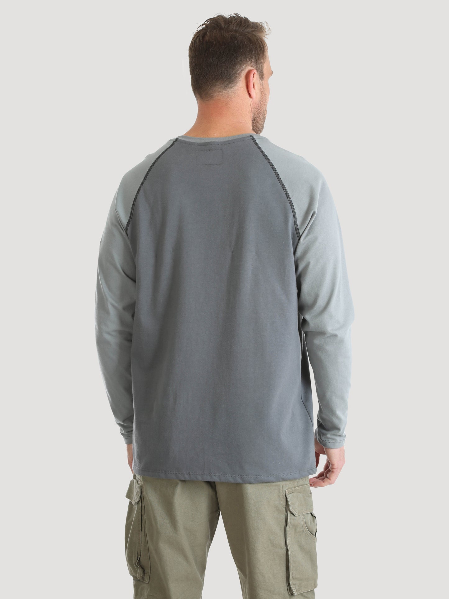 Wrangler® FR Flame Resistant Knit Baseball Henley - Grey FR161GY