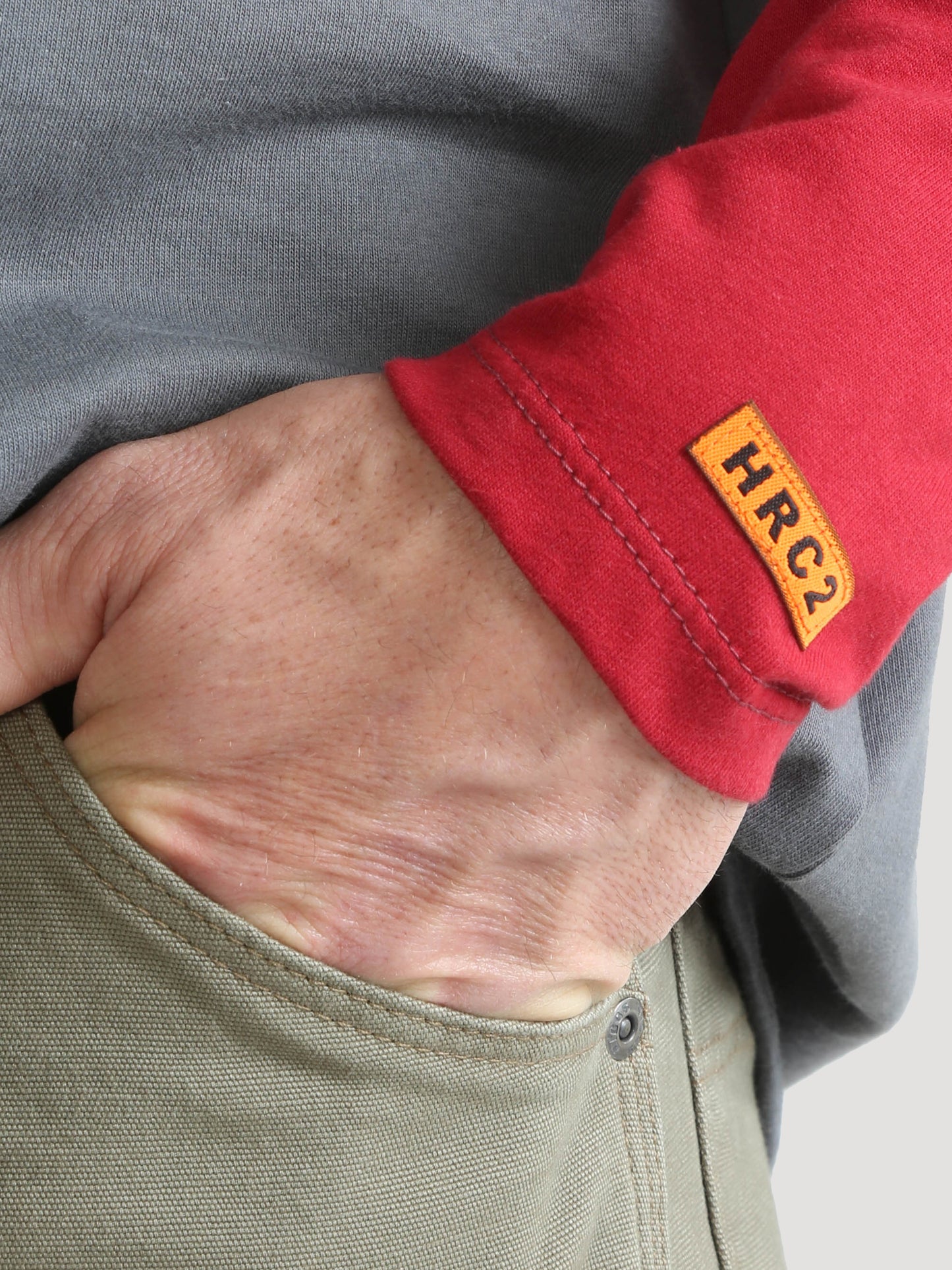 Wrangler® FR Flame Resistant Knit Baseball Henley - Red FR161RD
