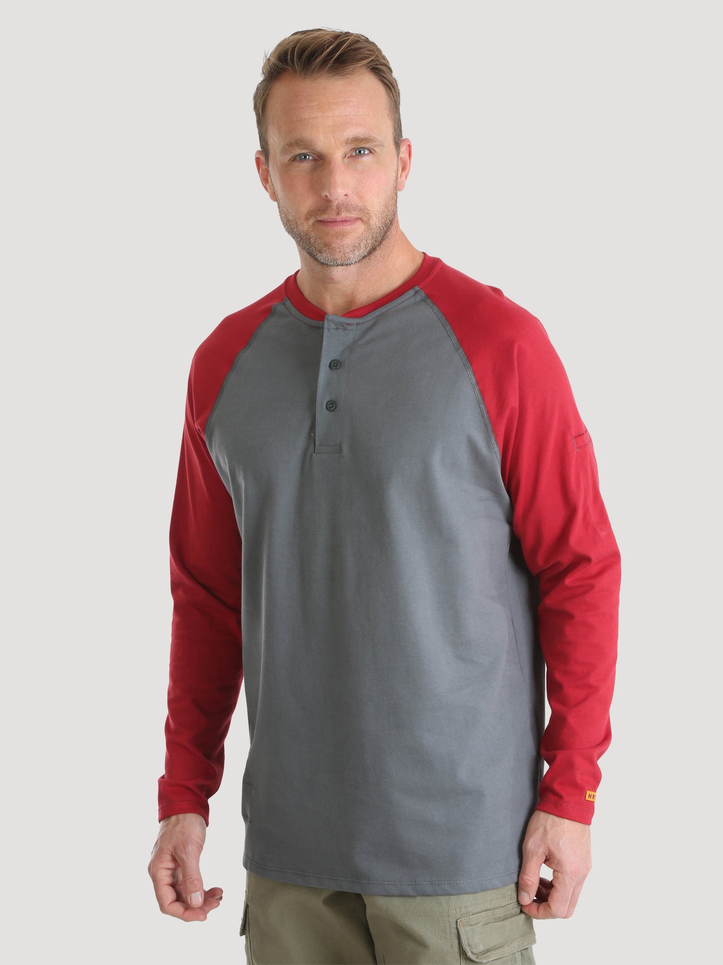 Wrangler® FR Flame Resistant Knit Baseball Henley - Red FR161RD