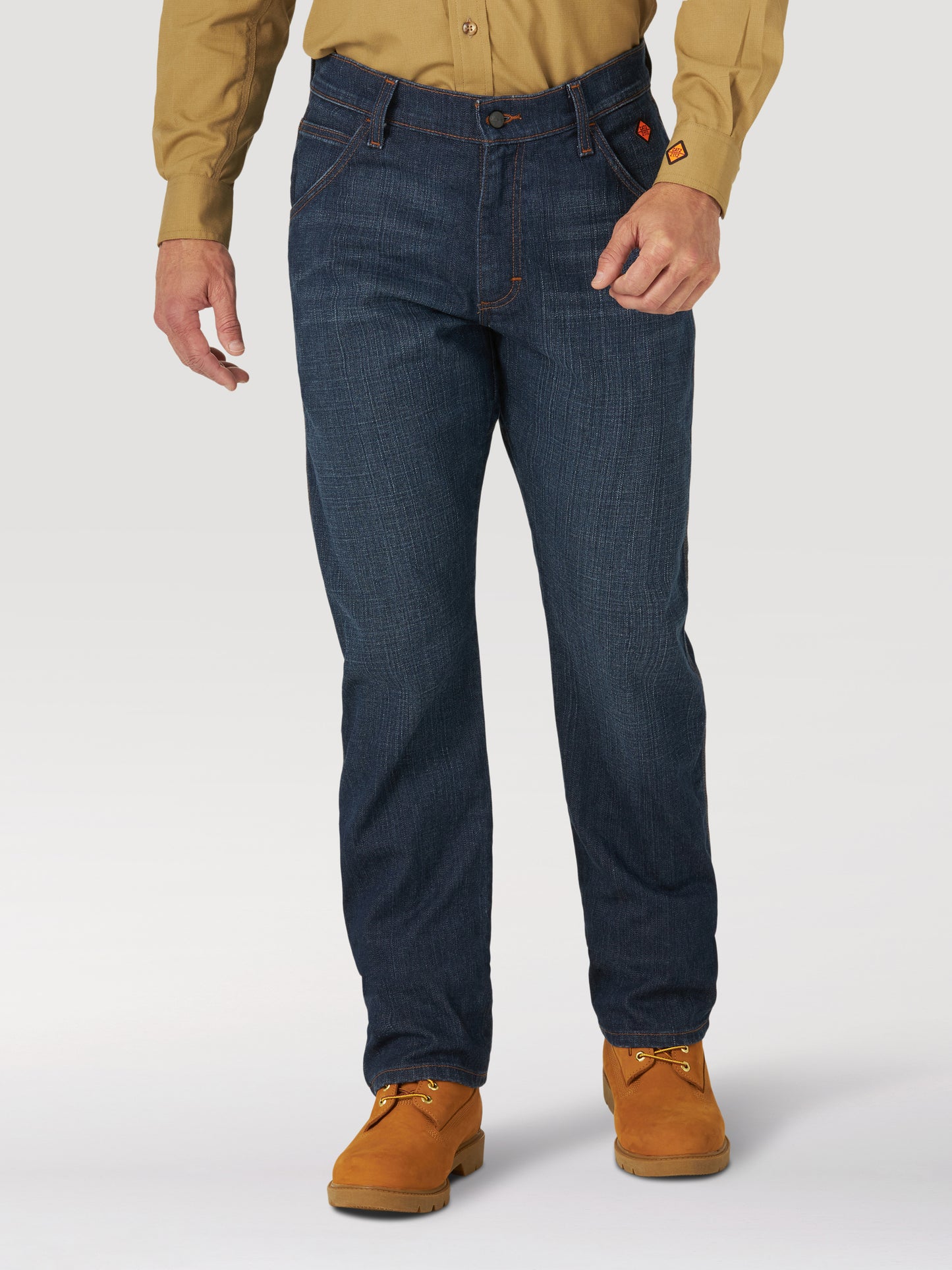 Mens Wrangler RIGGS WORKWEAR® FR Flame Resistant 5 Pocket Regular Fit Jean - Mid Stone FR3W51M
