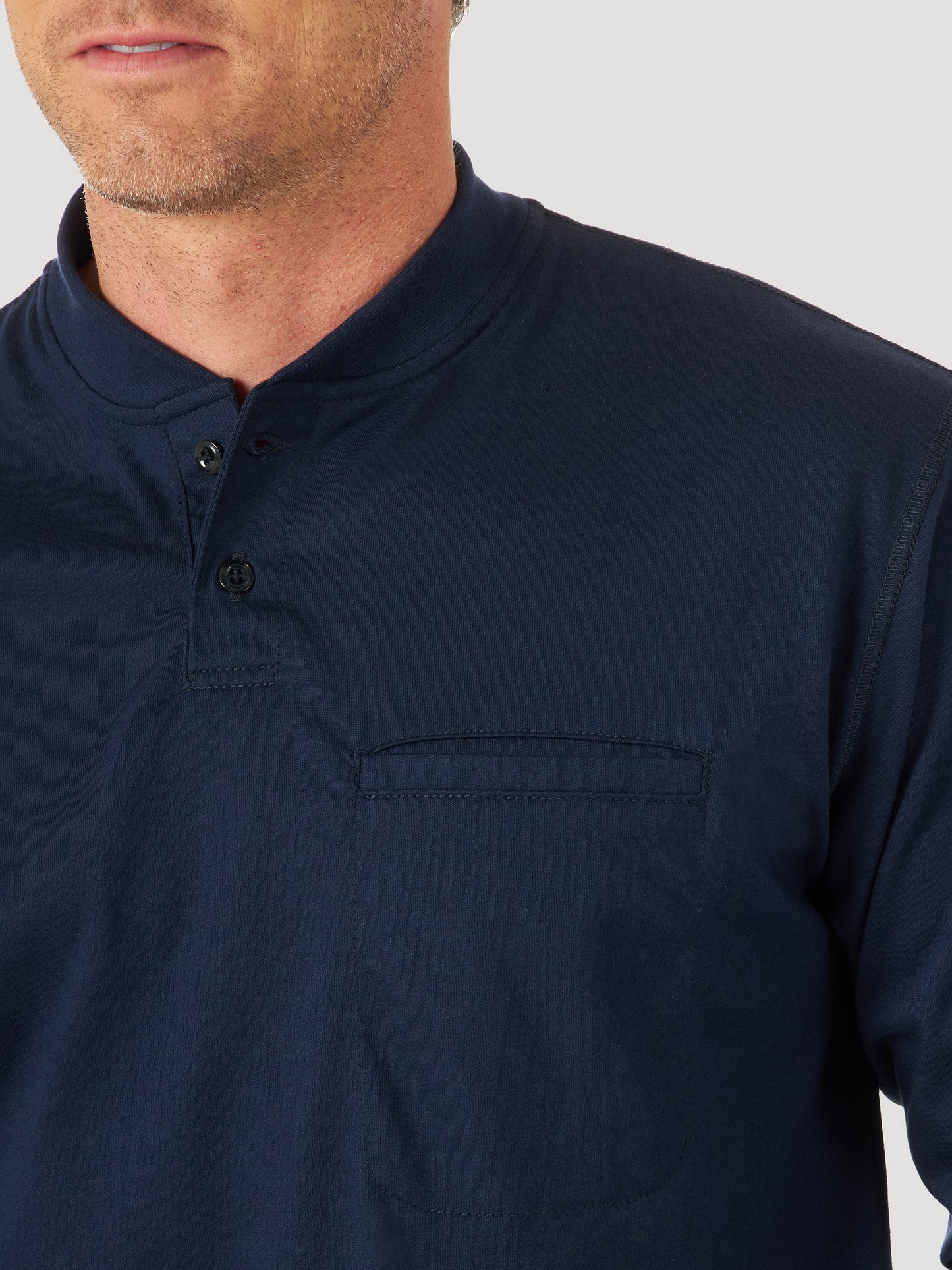 Wrangler® FR Flame Resistant Long Sleeve Henley - Navy FR3W7NY