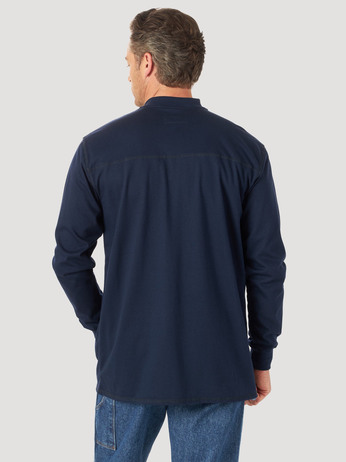 Wrangler® FR Flame Resistant Long Sleeve Henley - Navy FR3W7NY