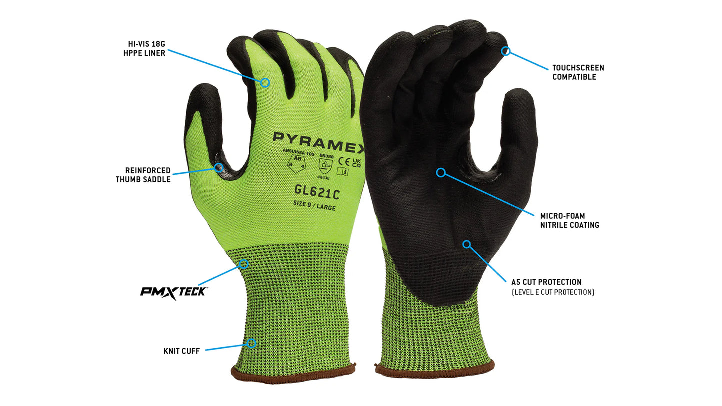 Pyramex GL621C - Micro-Foam Nitrile A5 Cut