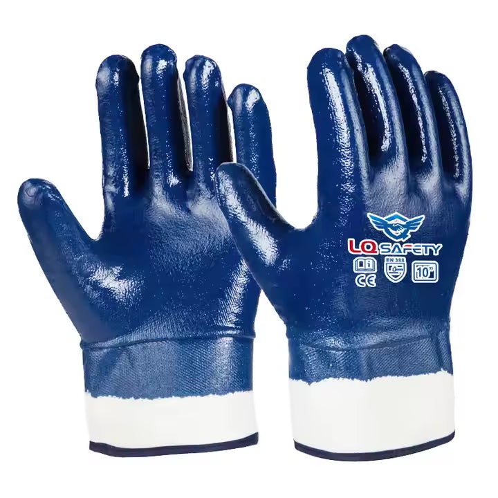 X-Large Blue Nitrile Full Coated Work Gloves