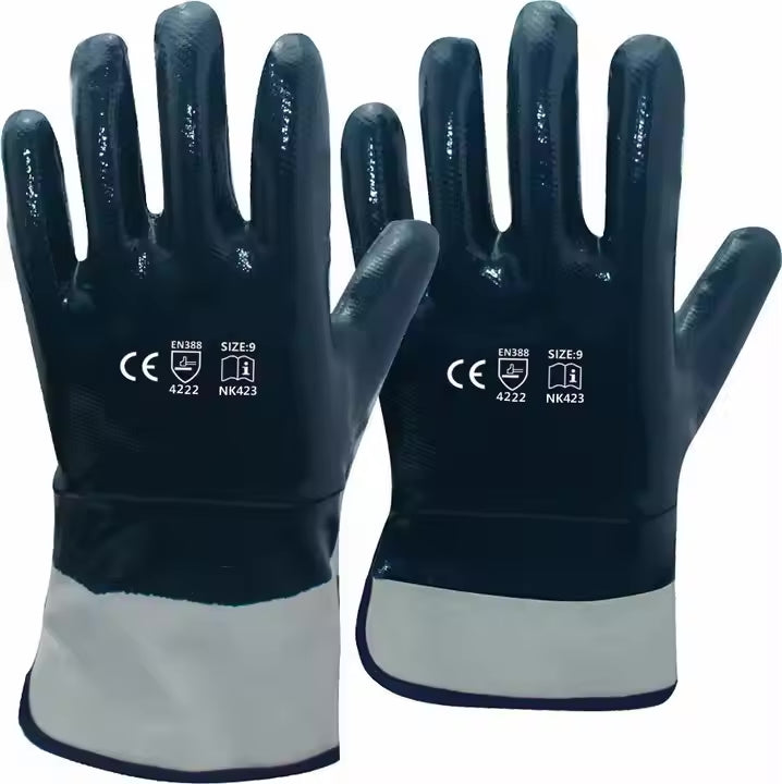 Blue Nitrile Full Coated Work Gloves