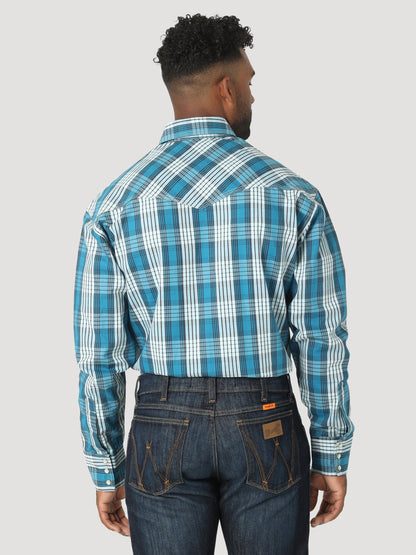 Wrangler® FR 20X Fashion Snap Shirt - Aqua Plaid 112319162