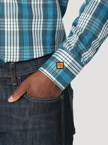 Wrangler® FR 20X Fashion Snap Shirt - Aqua Plaid 112319162