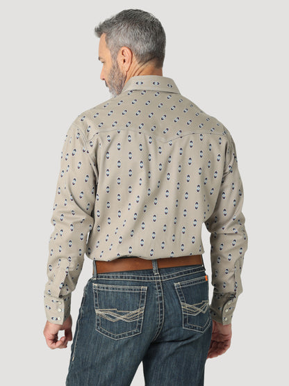 Wrangler® FR 20X Fashion Snap Shirt - Tan/Aztec Print 112319171