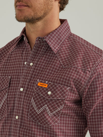Wrangler® FR Flame Resistant Long Sleeve Work Shirt - Burgundy 112337357
