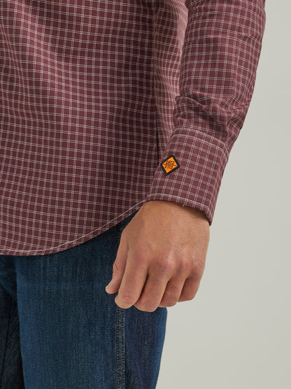 Wrangler® FR Flame Resistant Long Sleeve Work Shirt - Burgundy 112337357