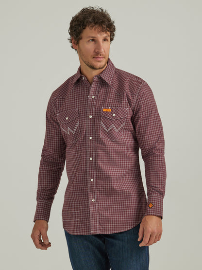 Wrangler® FR Flame Resistant Long Sleeve Work Shirt - Burgundy 112337357