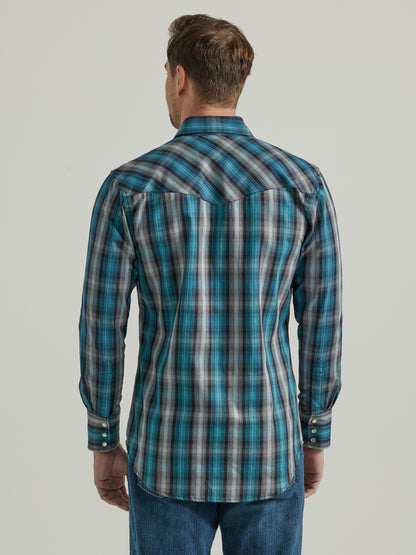 Wrangler® FR Flame Resistant Long Sleeve Work Shirt - Black/Teal 112337358