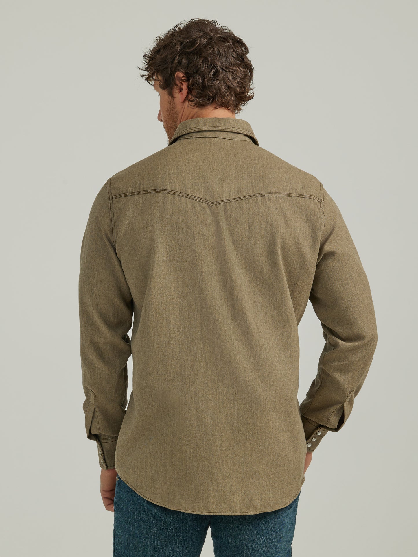 Wrangler® FR Flame Resistant 20X Snap Long Sleeve Shirt - Heathered Khaki 112337759