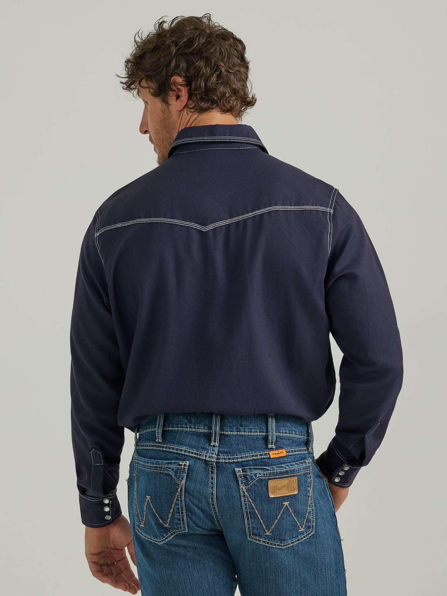 Wrangler® FR Flame Resistant 20X Snap Long Sleeve Shirt - Navy 112337760