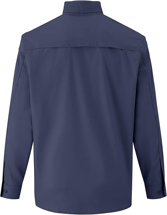 Navy Ripstop Vented Long Sleeve FR Work Shirt