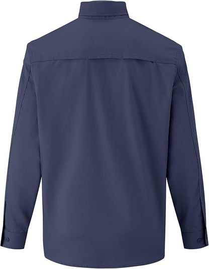 Navy Ripstop Vented Long Sleeve FR Work Shirt