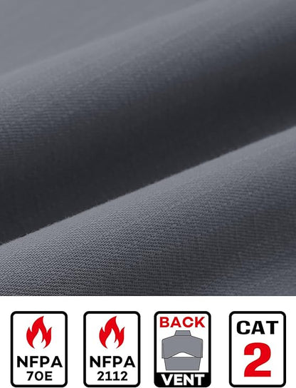 Dark Grey Ripstop Vented Long Sleeve FR Work Shirt