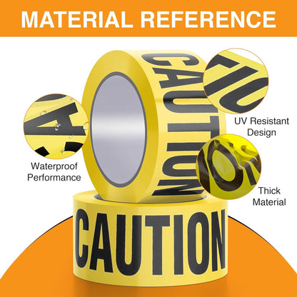 Premium Yellow Caution Tape Roll - 3 Inch X 1000 Feet X 2mil thickness