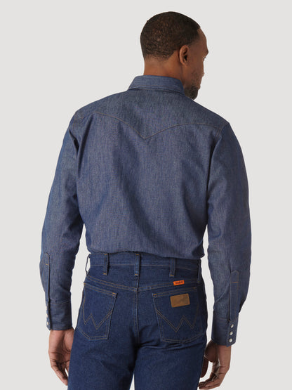 Wrangler® FR Flame Resistant Long Sleeve Twill Work Shirt - Indigo FR12127