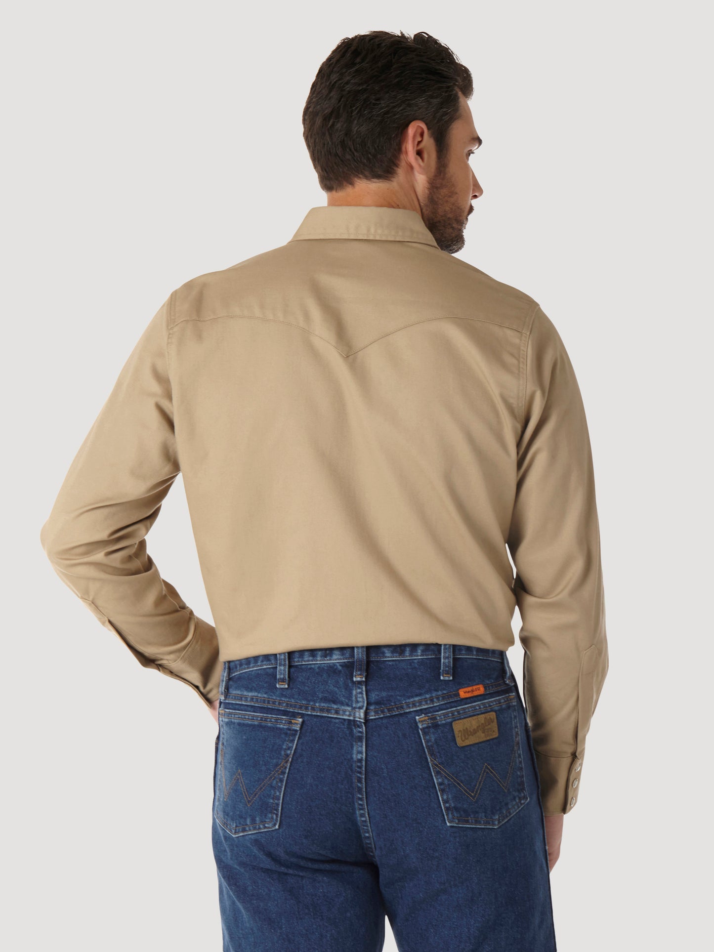 Wrangler® FR Flame Resistant Long Sleeve Twill Solid Shirt - Khaki FR12140