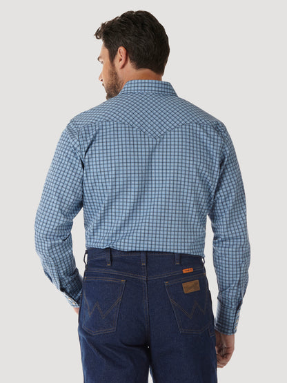 Wrangler® FR Flame Resistant Long Sleeve Work Shirt - Blue Plaid FR123BL