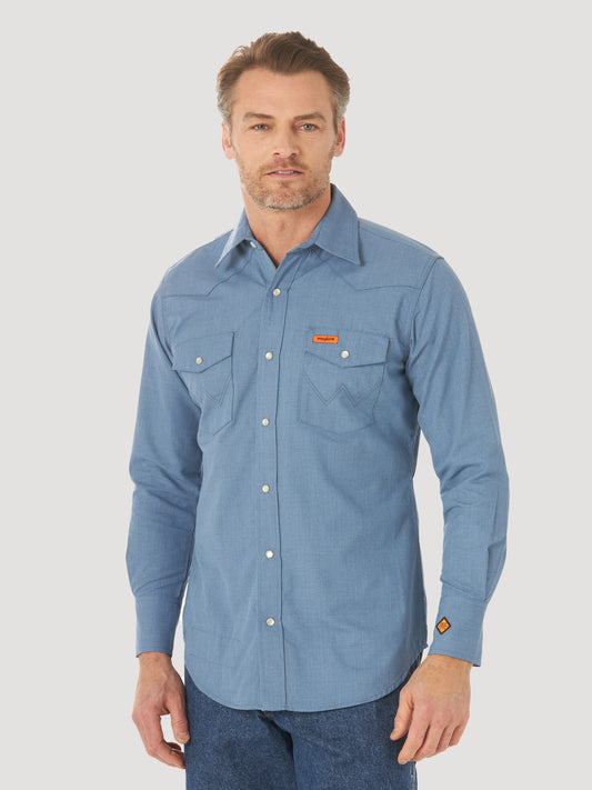 Wrangler® FR Flame Resistant Long Sleeve Work Shirt - Blue FR145BL