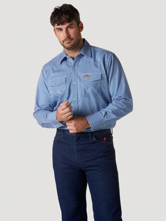 Wrangler® FR Flame Resistant Long Sleeve Work Shirt - Blue FR155BL