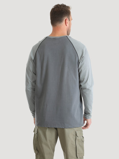 Wrangler® FR Flame Resistant Knit Baseball Henley - Grey FR161GY