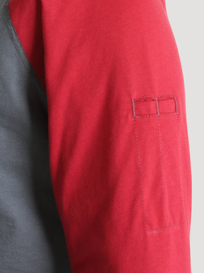 Wrangler® FR Flame Resistant Knit Baseball Henley - Red FR161RD