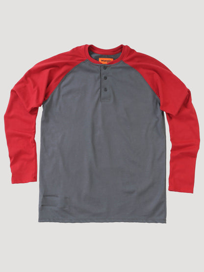 Wrangler® FR Flame Resistant Knit Baseball Henley - Red FR161RD