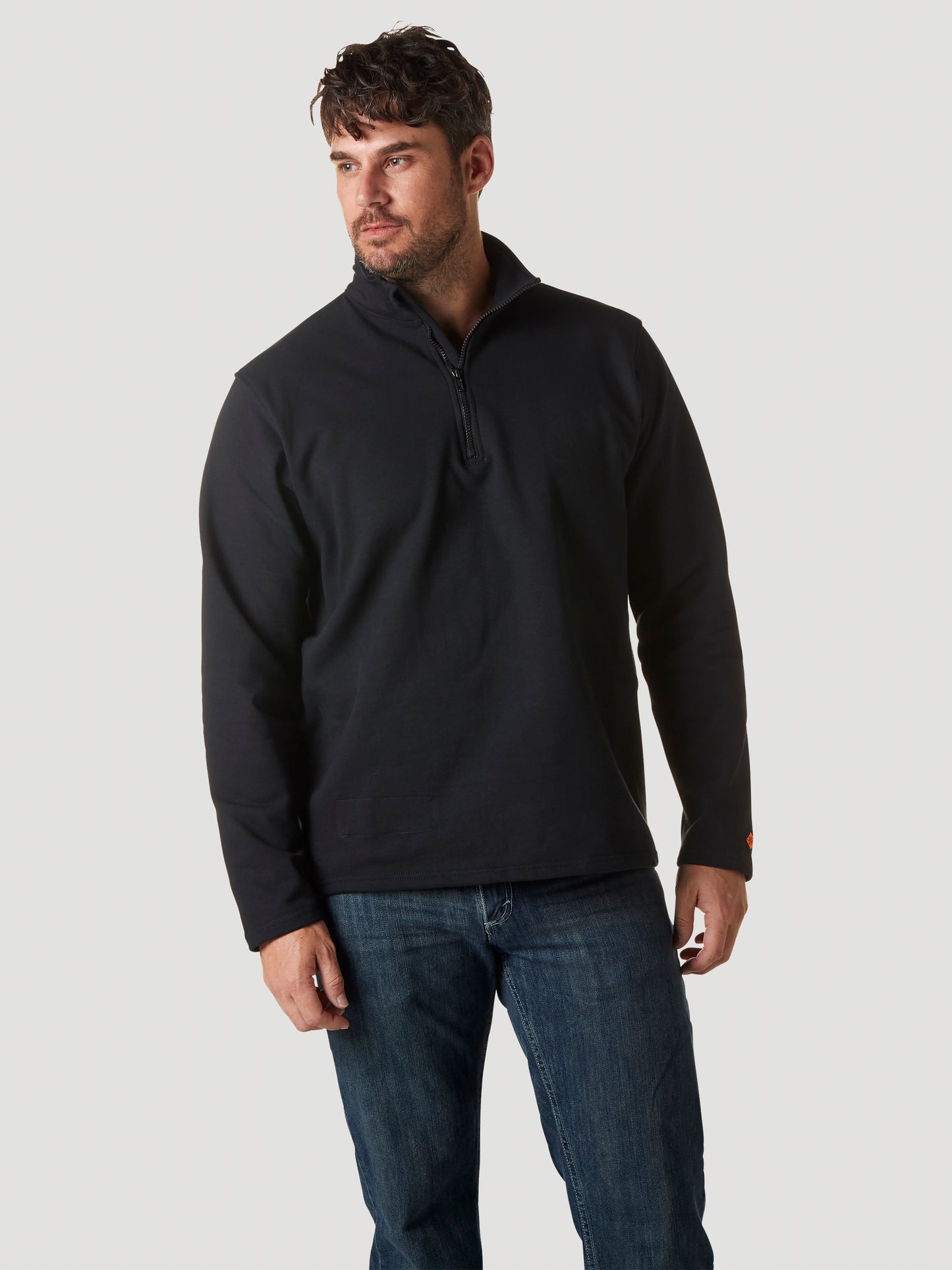 Wrangler® FR Flame Resistant 1/4 Zip Pullover Hoodie - Black FR192BK