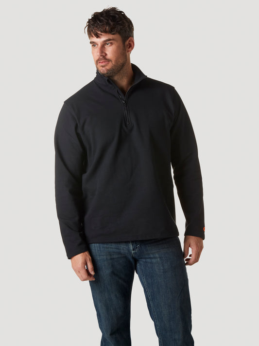 Wrangler® FR Flame Resistant 1/4 Zip Pullover Hoodie - Black FR192BK
