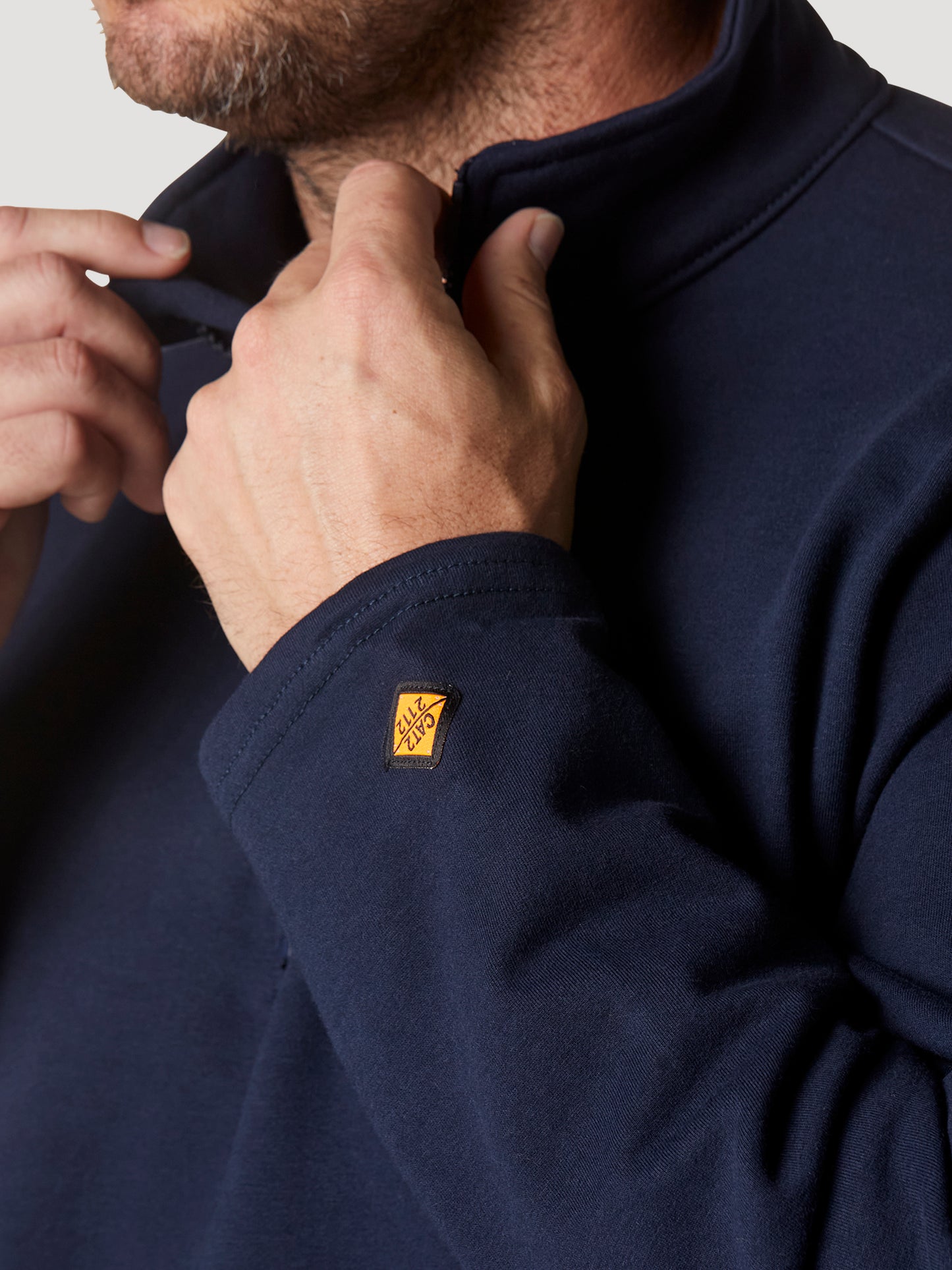 Wrangler® FR Flame Resistant 1/4 Zip Pullover Hoodie - Navy FR192NV