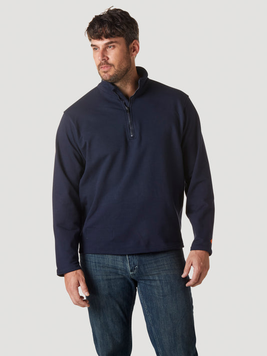 Wrangler® FR Flame Resistant 1/4 Zip Pullover Hoodie - Navy FR192NV