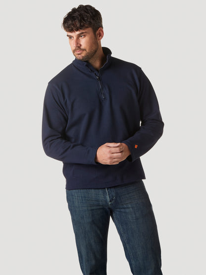 Wrangler® FR Flame Resistant 1/4 Zip Pullover Hoodie - Navy FR192NV