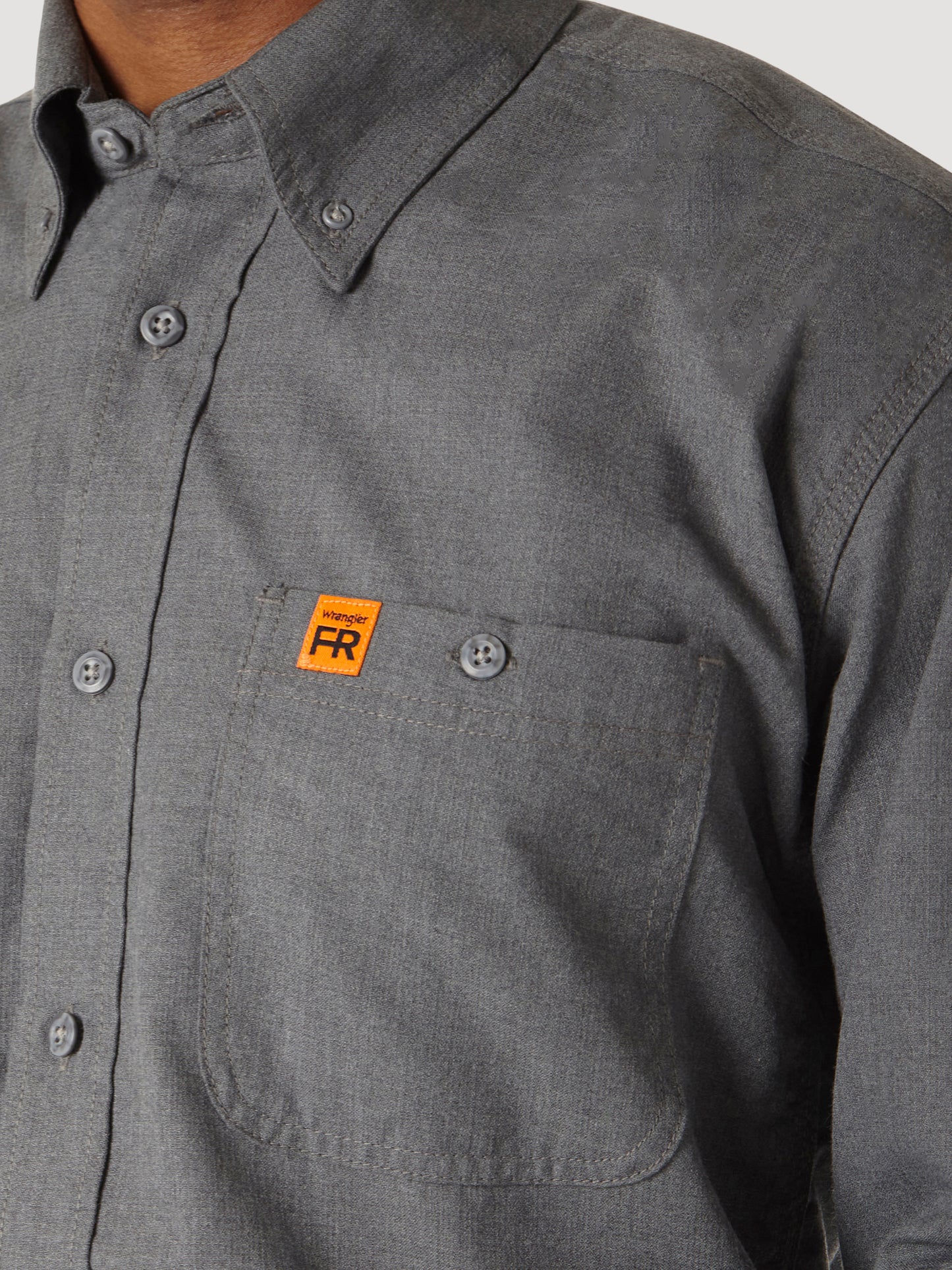 Wrangler® FR Flame Resistant Twill Workshirt - Grey FR3W01G
