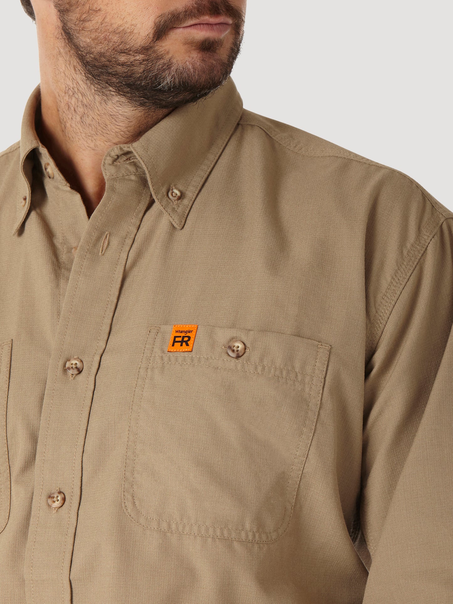 Wrangler® FR Flame Resistant Twill Workshirt - Khaki FR3W01K