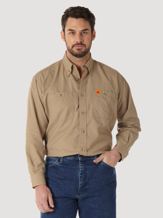 Wrangler® FR Flame Resistant Twill Workshirt - Khaki FR3W01K