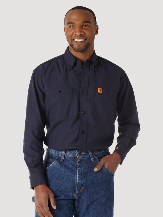 Wrangler® FR Flame Resistant Twill Workshirt - Navy FR3W01N