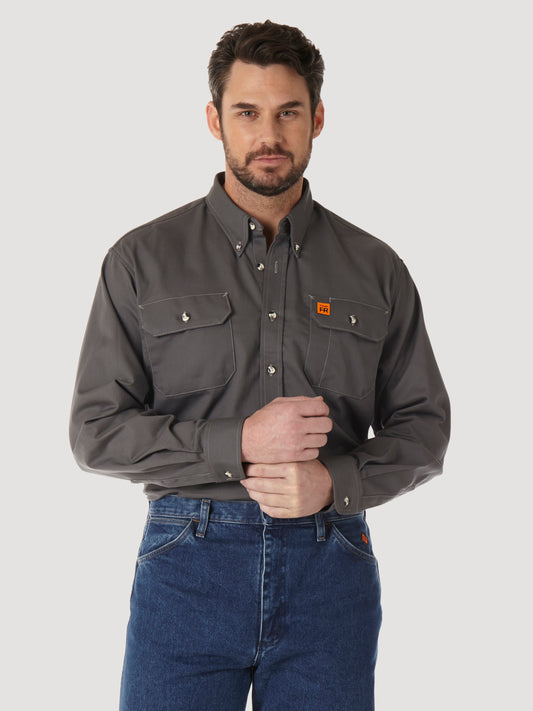 Wrangler® FR Flame Resistant Long Sleeve Work Shirt - Slate Grey FR3W5GY