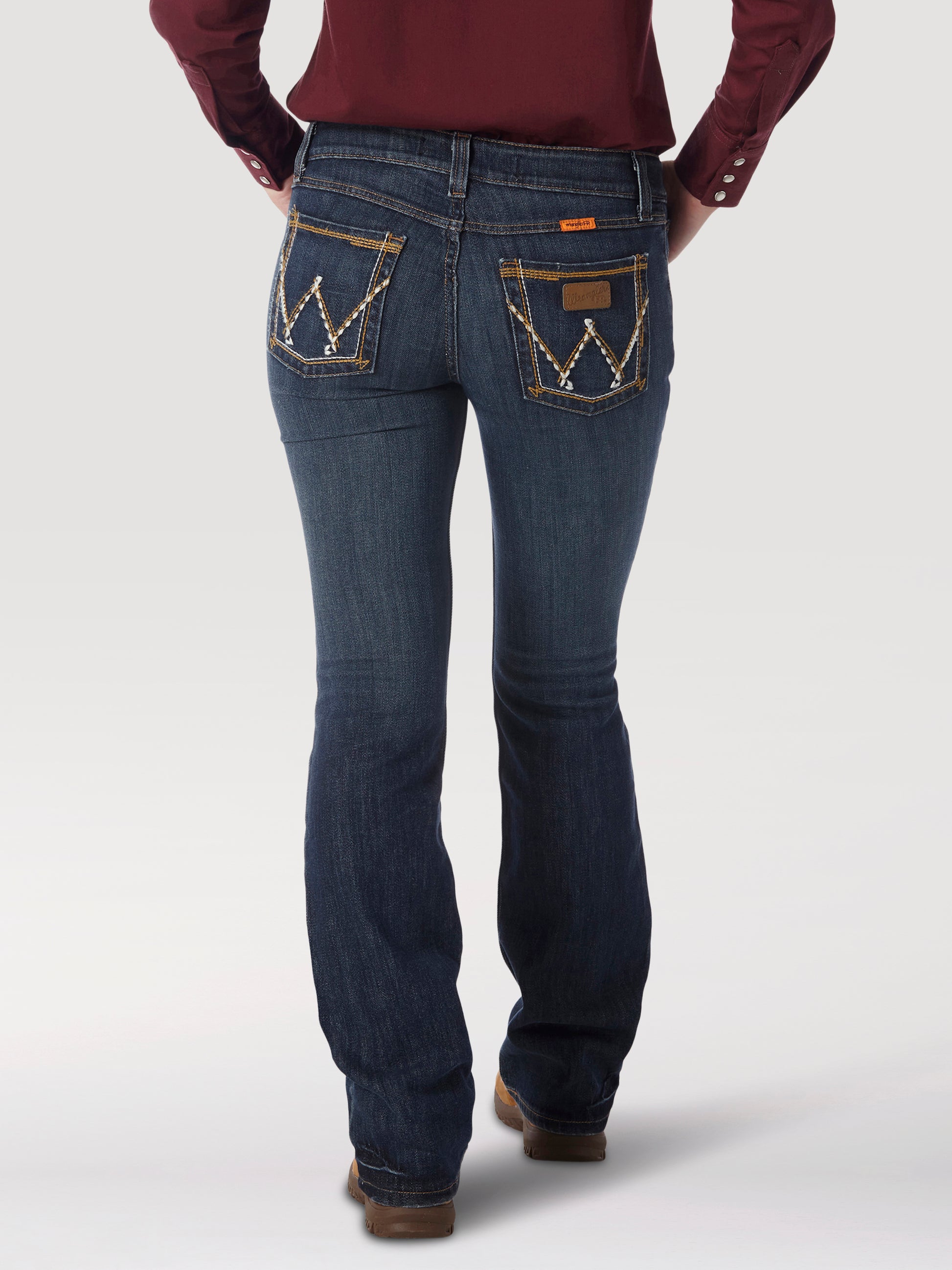 Womens Wrangler® FR Flame Resistant Retro Mae Boot Cut Jean Denim FRAC9BF 1X30