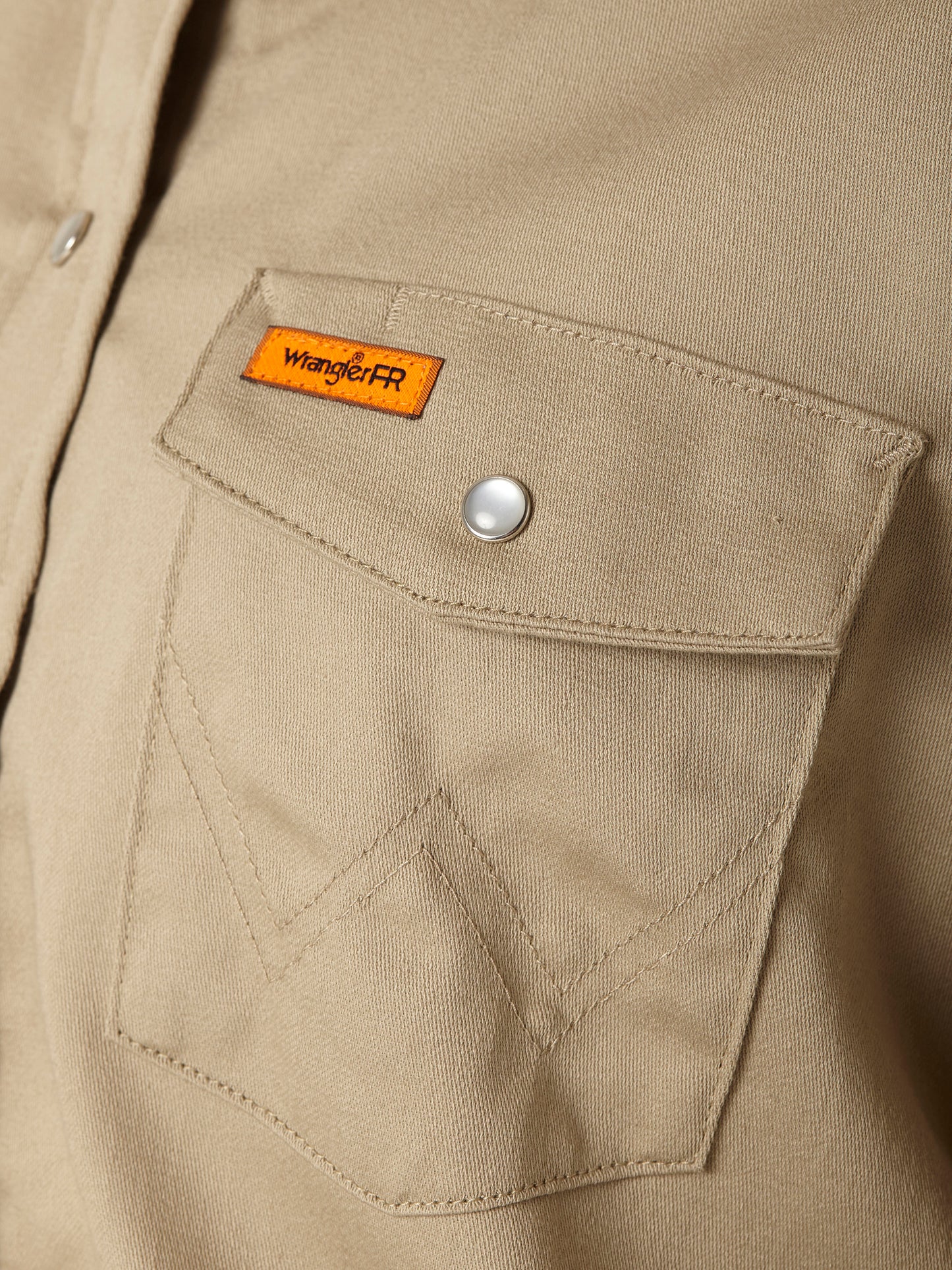 Womens Wrangler® FR Flame Resistant Long Sleeve Shirt - Khaki FRLW06T